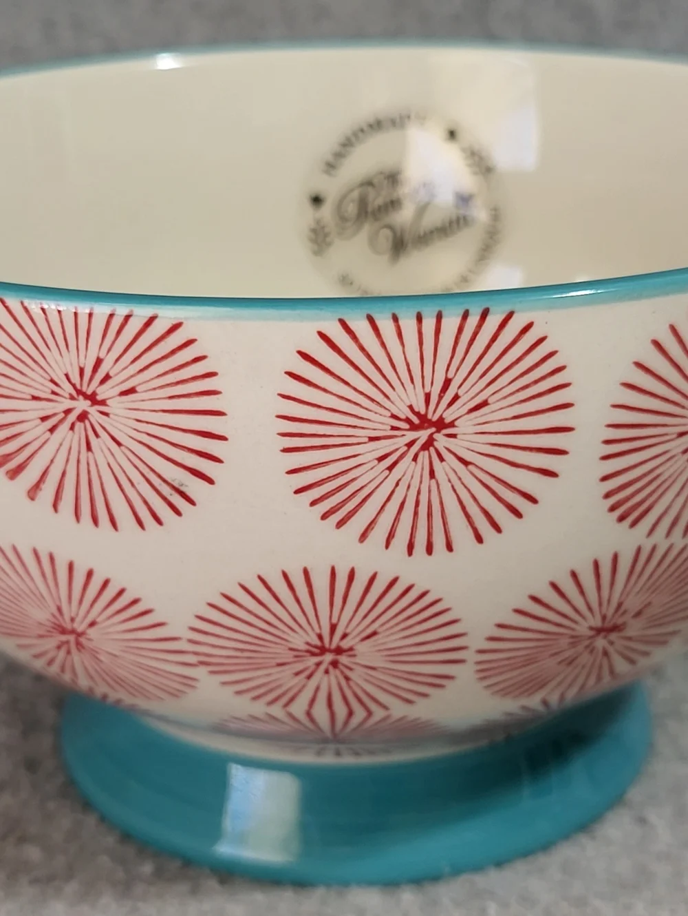 The Pioneer Woman Flea Market Happiness Footed Bowl Soup Cereal Farmhouse NEW